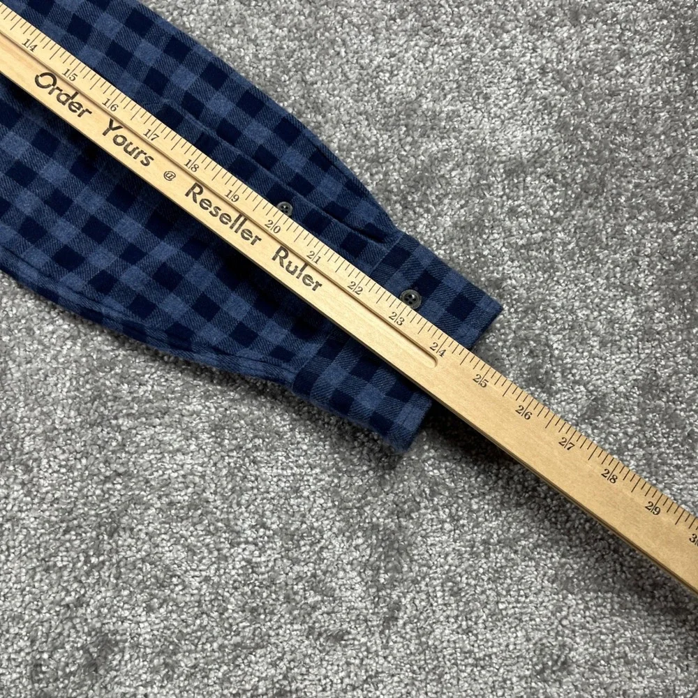 Polo Ralph Lauren Flannel‎ Shirt Mens Medium Buffalo Plaid Lightweight Blue
